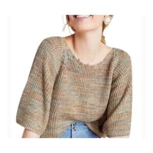 Anthropologie Women's Sweater Top SZ Small Oversized Open Back
